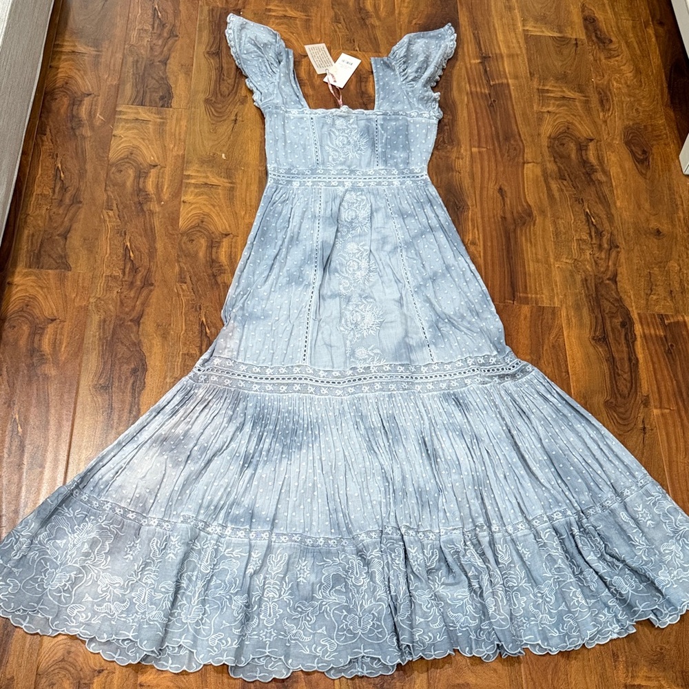 Elegant Blue Lace Dress